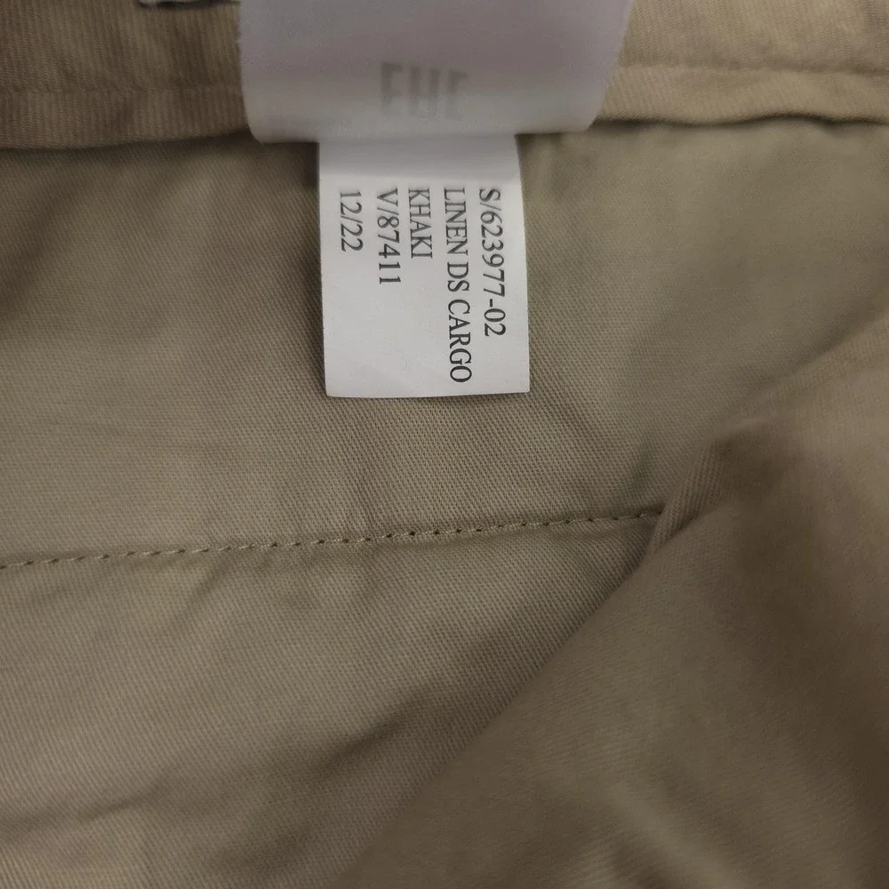 Banana Republic Cargo Pants Mens 31x30 Beige Linen Tailored Slim Fit Summer